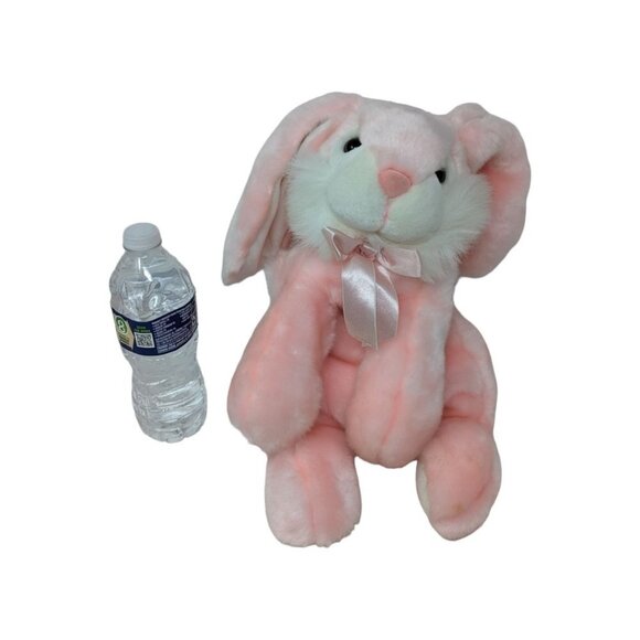 SKM Enterprises Inc Pink Bunny Rabbit Bow Neck Plush Stuffed Animal Soft Toy - Picture 7 of 8